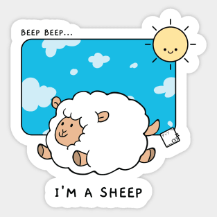 Beep Beep I'm a Sheep Cute Kawaii Doodle Cartoon Sticker